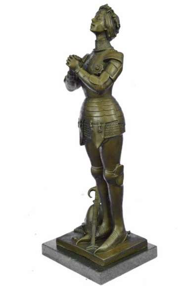 Saint Joan of Arc Bronze Marble Sculpture