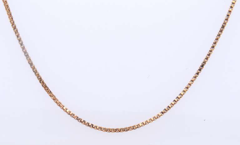 Italian Vintage Sterling Silver Box Chain Necklace