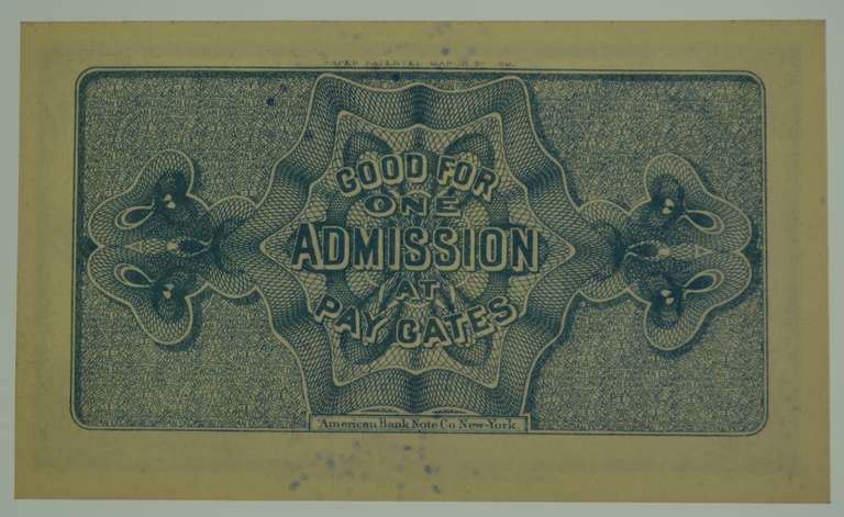 1893 World's Columbian Exposition George Washington Admission Ticket