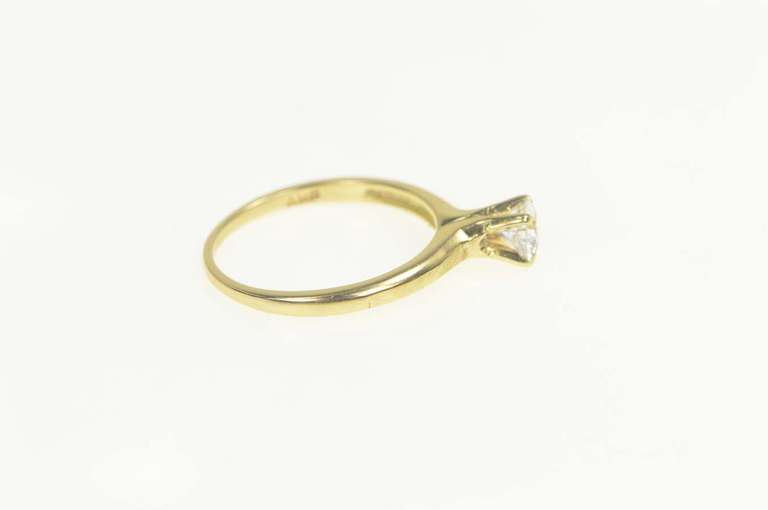 14K Yellow Gold 1940's 0.49 Ct Diamond Solitaire Engagement Ring