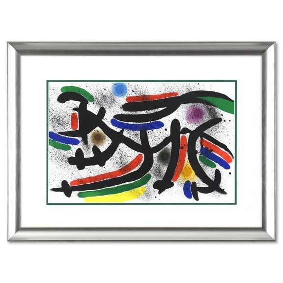 Joan Miro (1893-1983), Framed Lithograph on Paper with Letter of Authenticity.