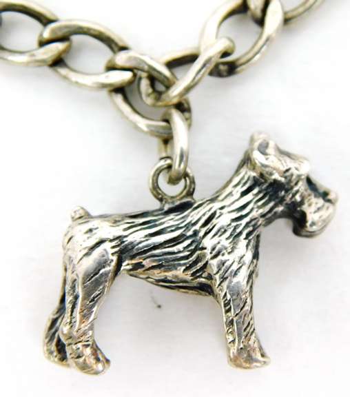 Vintage Sterling Silver Terrier Dog Charm Bracelet
