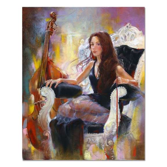 Lena Sotskova, "Episode" Original Painting, Oil on Canvas. Hand Signed and with COA.