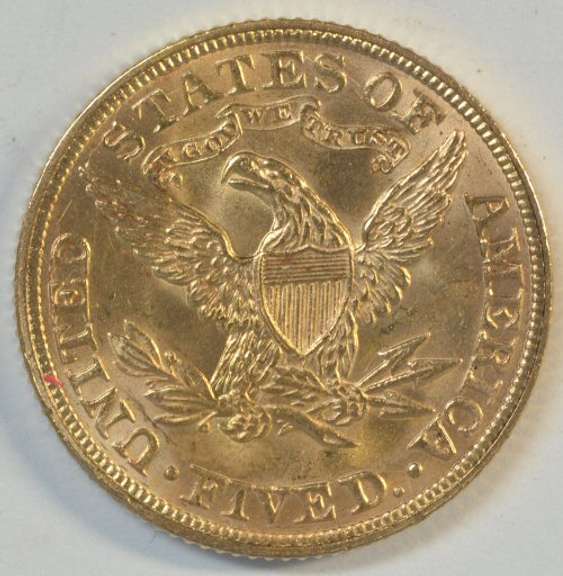 Razor-sharp choice BU 1895 US $5 Liberty Gold Piece