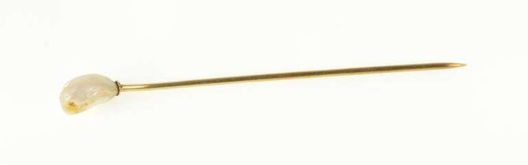 14K Yellow Gold Victorian Pearl Inset Boutonniere Wedding Stick Pin