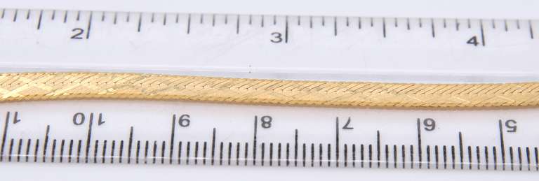 Charming Yellow Gold Herringbone Italian Chain Necklace