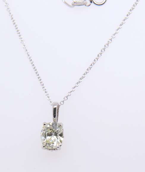 Poweerful White Gold Diamond Pendant on Chain