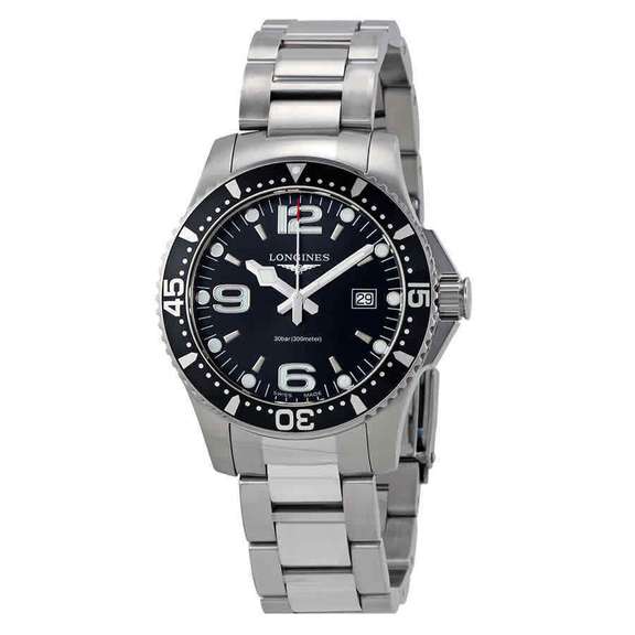 Longines Swiss Black Dial Watch, New In Box.