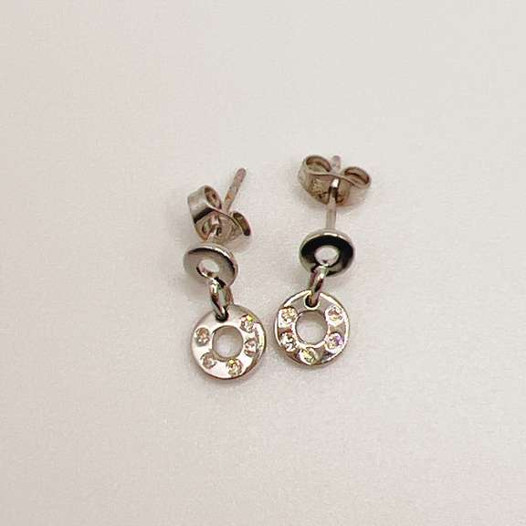 14kt White Gold & Diamond Earrings
