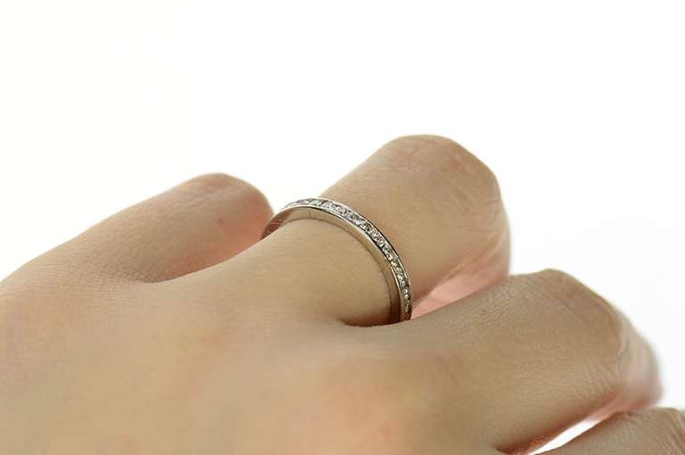 Platinum 0.51 Ctw Diamond Eternity Wedding Band Ring