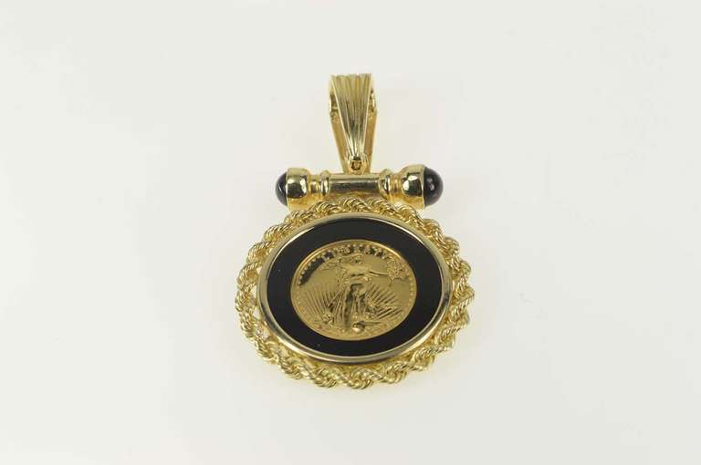 14K Yellow Gold 2004 1/10 Oz. $5 American Half Eagle Coin Pendant
