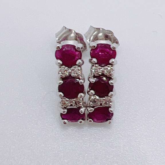 14kt Gold, Ruby, & Diamond Earrings