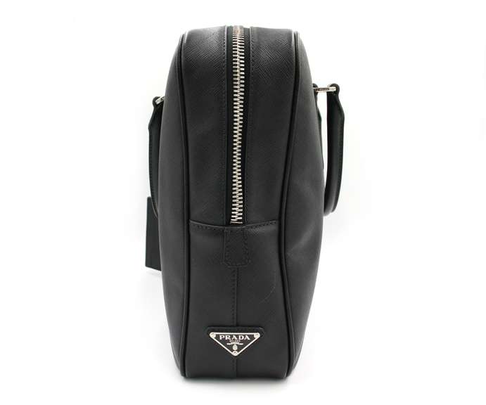 Prada Saffiane Cross-stitched Leather Travel Bag