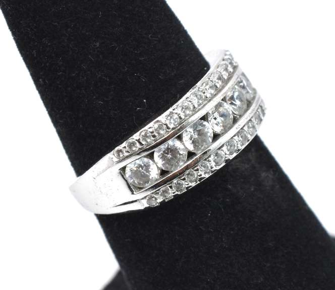 Bright CZ Sterling Silver Ring