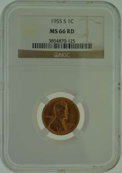 1955-S NGC 1Cent Lincoln MS66RD