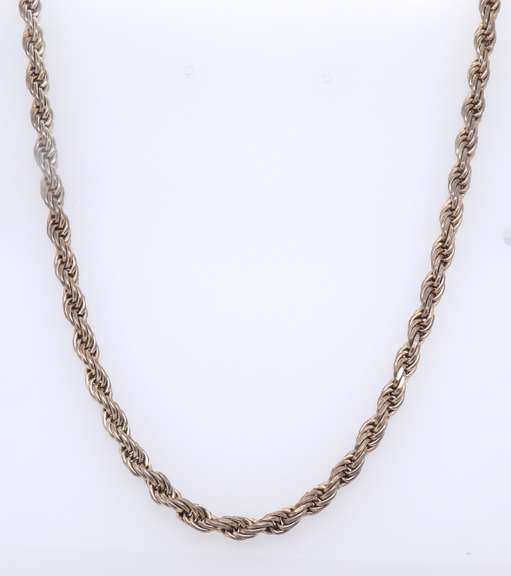 Vintage Sterling Silver Rope Chain Necklace