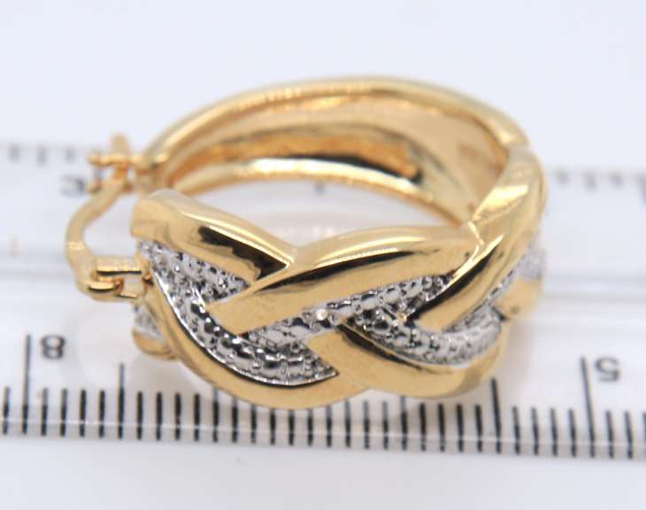 Sterling Silver Crystal Hoop Earrings