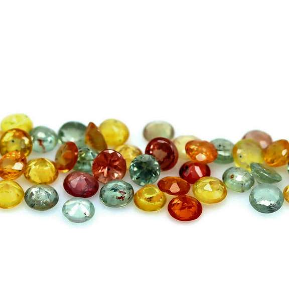 Heated only! Vibrant 7.01ct fancy color Sapphire set