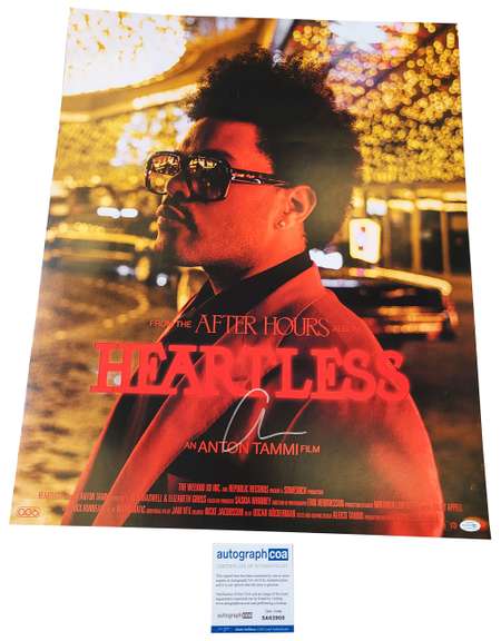 The Weeknd Autographed Heartless 24x30 Photo Poster ACOA