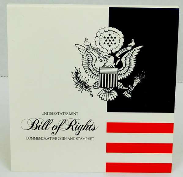 1993 US Mint Bill of Rights .900 Coin & Stamp Set w/COA