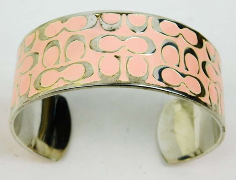 Coach Pink Enameled Cuff Bracelet