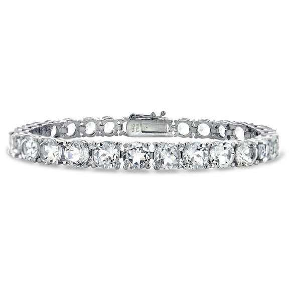 28ct White Topaz Tennis Bracelet