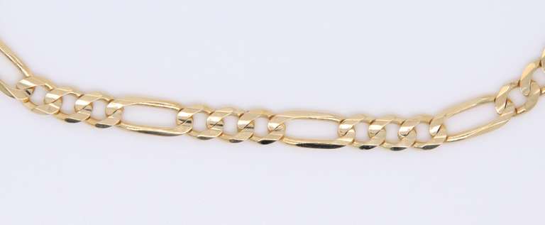 Charming Yellow Gold Figaro Link Bracelet