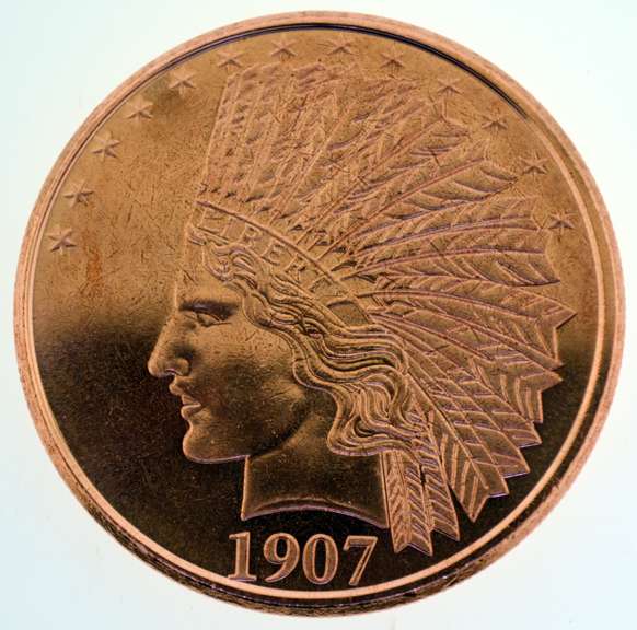 1907 Indian 1 oz .999 Fine Copper Round