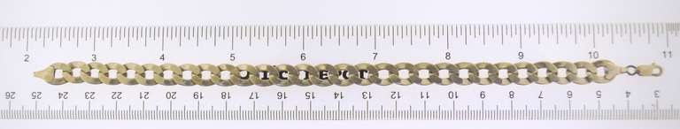 Italian Vintage Sterling Silver Flat Curb Link Bracelet