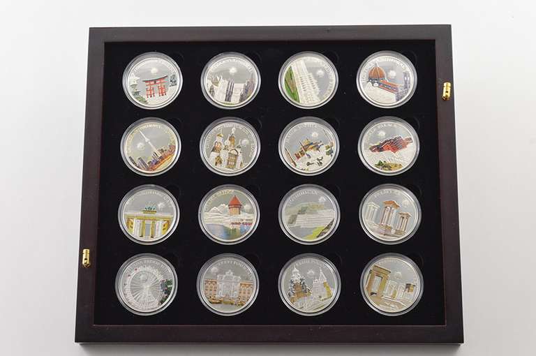 2010-2012 Palau $5 - World Of Wonders - 32 Coin Set - Fancy Box & COA