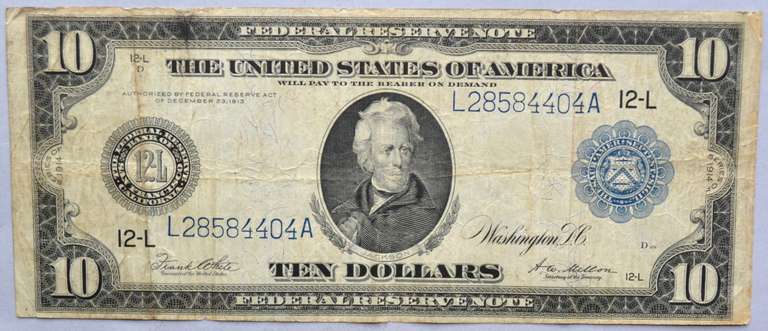$10 1914 Series Jackson $10 FRN