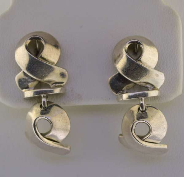 Sterling Silver Ribbon earrings