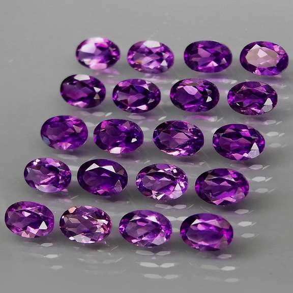 Royal purple! 8.26ct 6x4mm real Bolivian Amethyst set