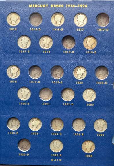 Partial Mercury Dime Set