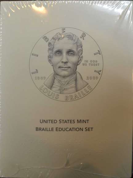 2009 Louis Braille Education Set With Silver Dollar