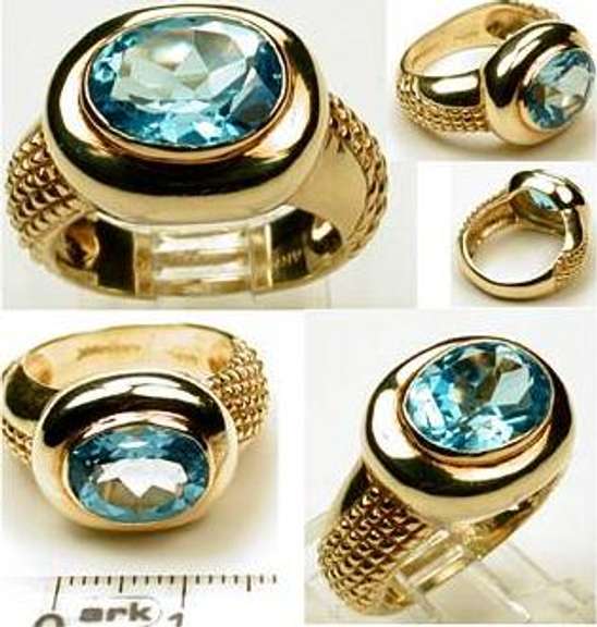 Vintage Bold Blue Topaz Ring
