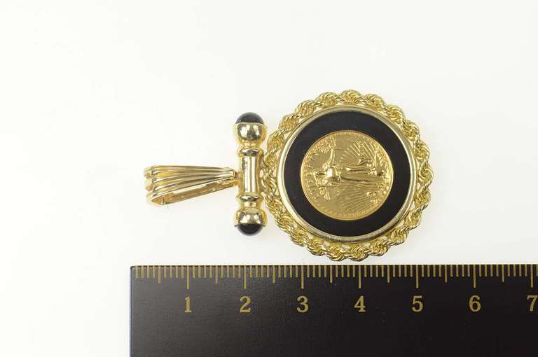 14K Yellow Gold 2004 1/10 Oz. $5 American Half Eagle Coin Pendant