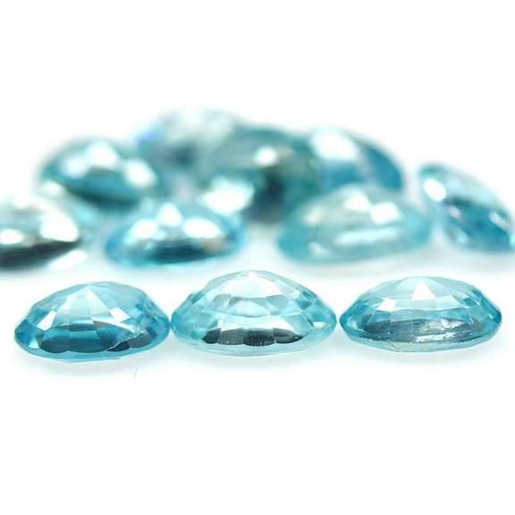 Radiant! 7.77ct baby blue Zircon set