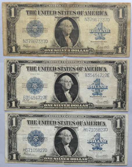 3 1923 $1 Series Silver Certificates