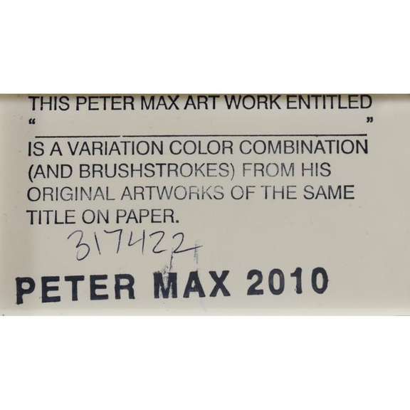 Peter Max, "Better World" Framed One-Of-A-Kind Acrylic Mixed Media (33" x 45"), Hand Signed with Letter of Authenticity.