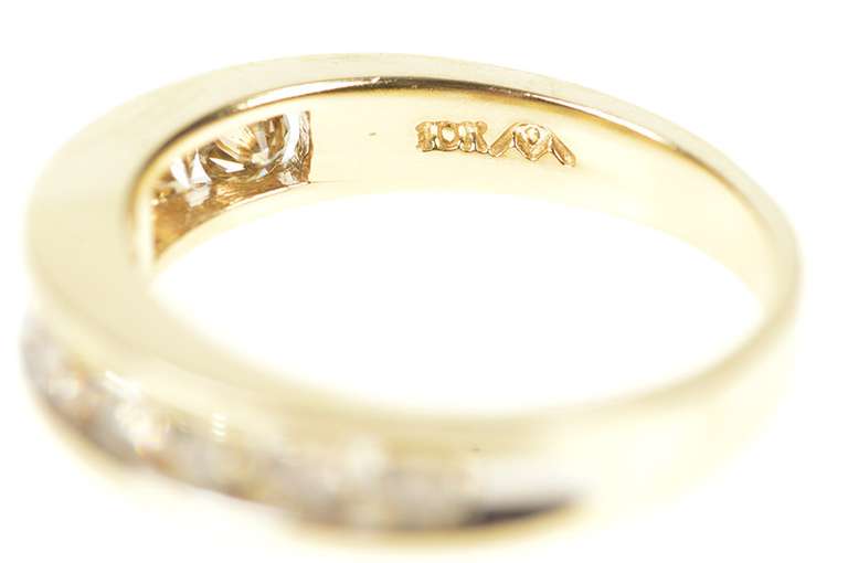 10K Yellow Gold 0.80 Ctw Light Brown Diamond Wedding Band Ring