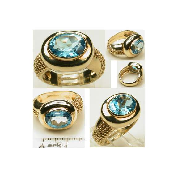 Vintage Bold Blue Topaz Ring