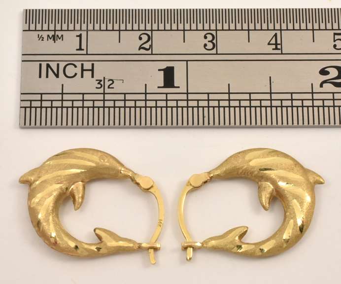 Whimsical Dolphin Hoop Earrings