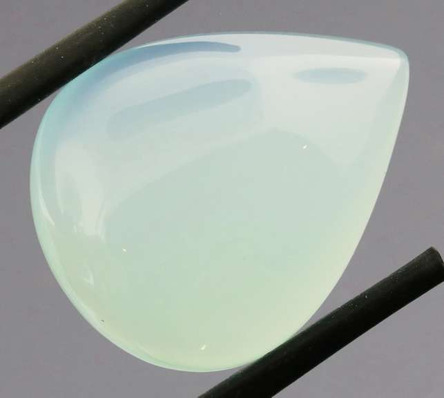 Glowing 18.36ct untreated pear Chalcedony cabochon