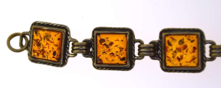 Sterling Silver Amber Bracelet