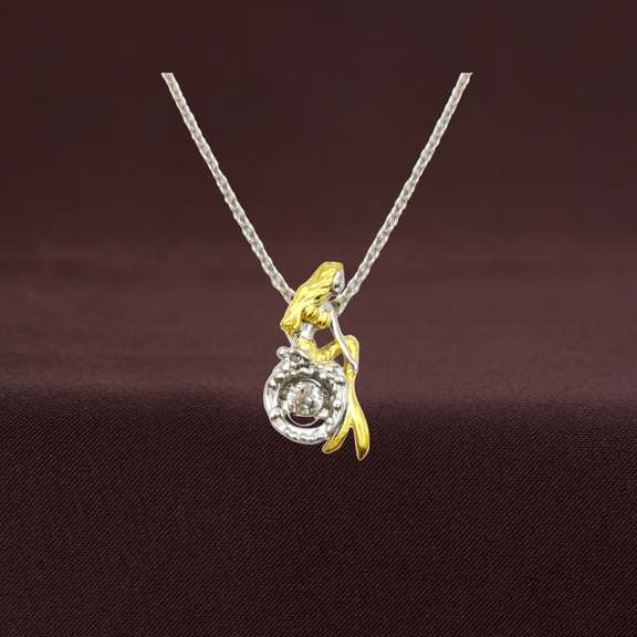 Two Tone Mermaid dancing Stone Pendant