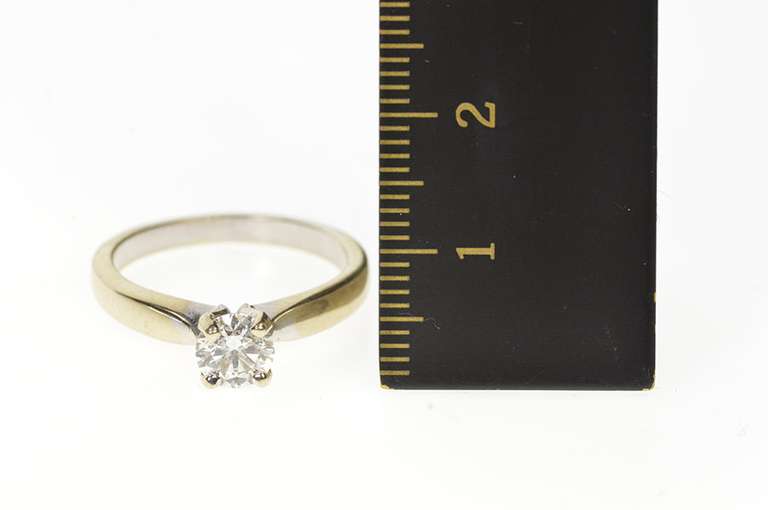 18K White Gold 0.69 Ct Brilliant Diamond Solitare Engagement Ring