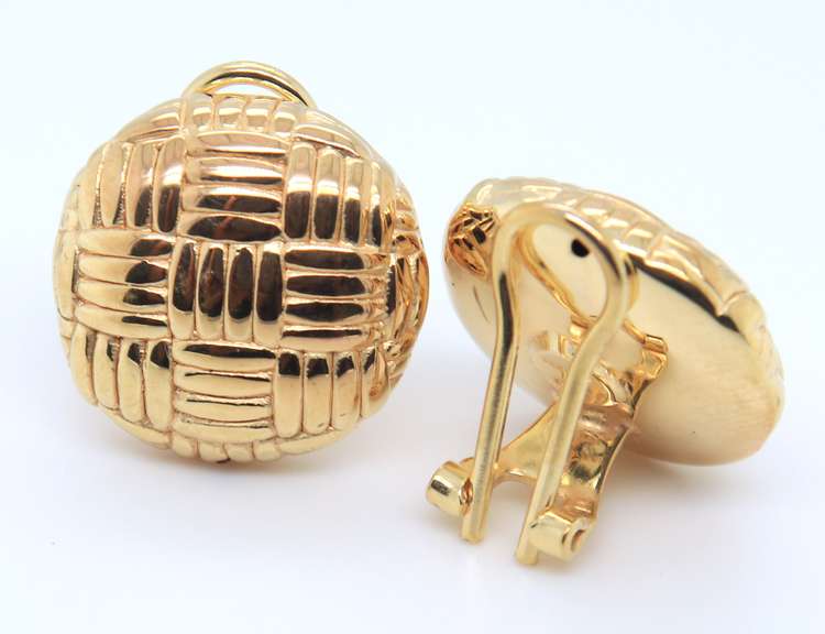 Favorite Yellow Gold Textured Button Earrings