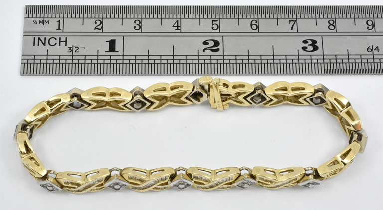 Stunning Fancy Link Diamond Bracelet