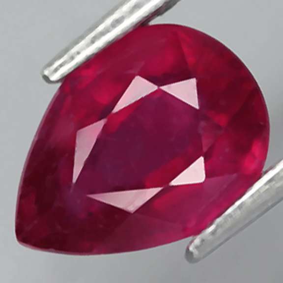 Stunning 1.35ct pear cut imperial red Ruby